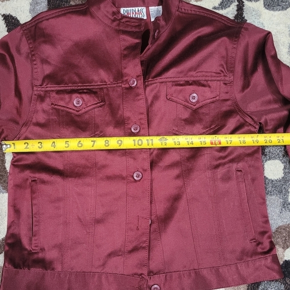 Bill Blass Maroon Sz M Jacket w/pockets - Picture 9 of 15
